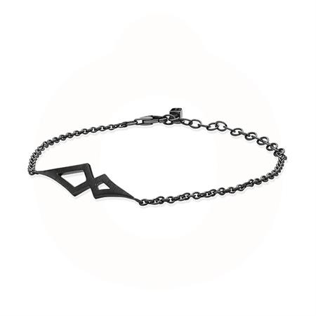 Wille Jewellery - Direction armbånd i sort rhodineret sølv DB151-BR